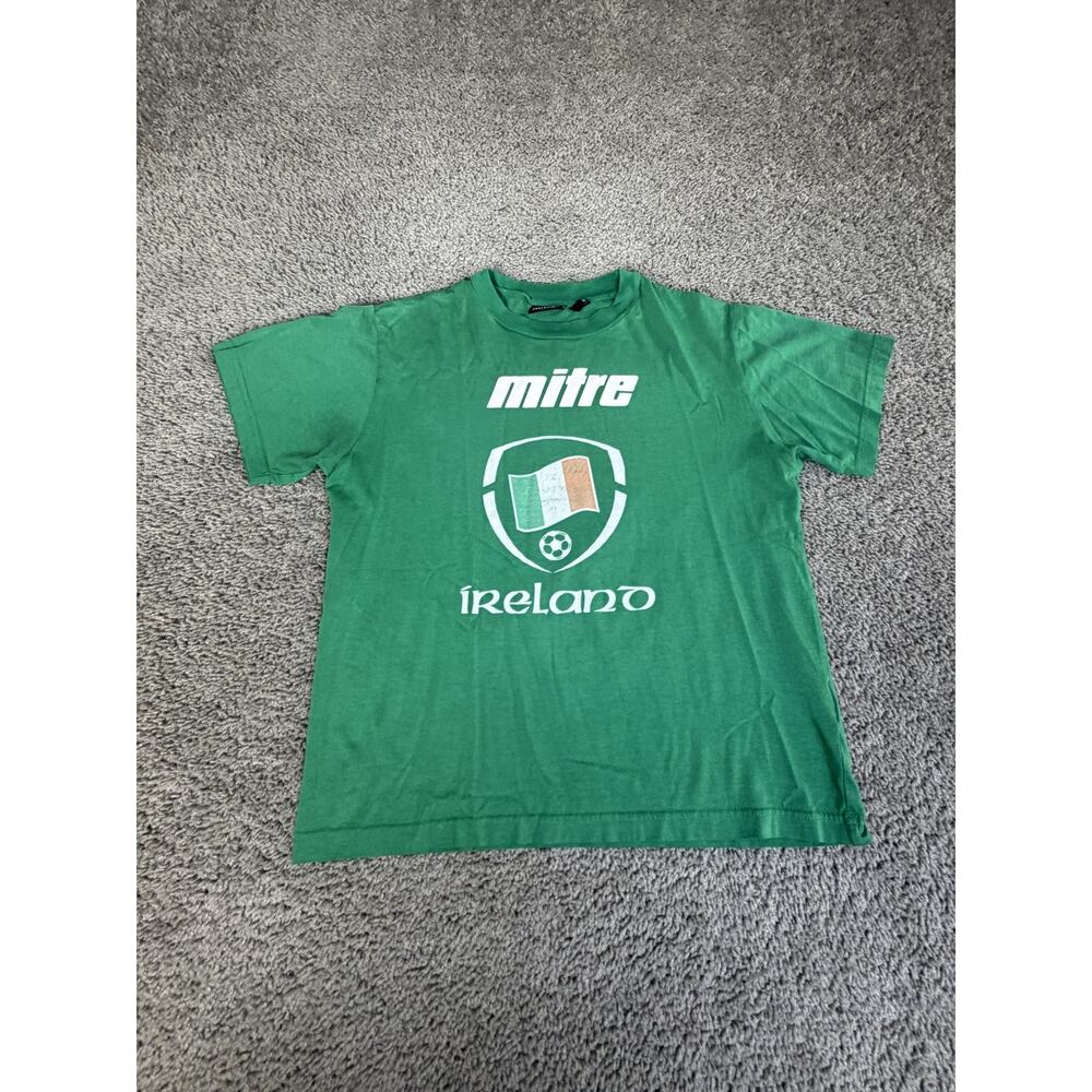 Mitre Shirt Kids XXL Green Ireland Crest Soccer Graphic Crewneck Tee Logo